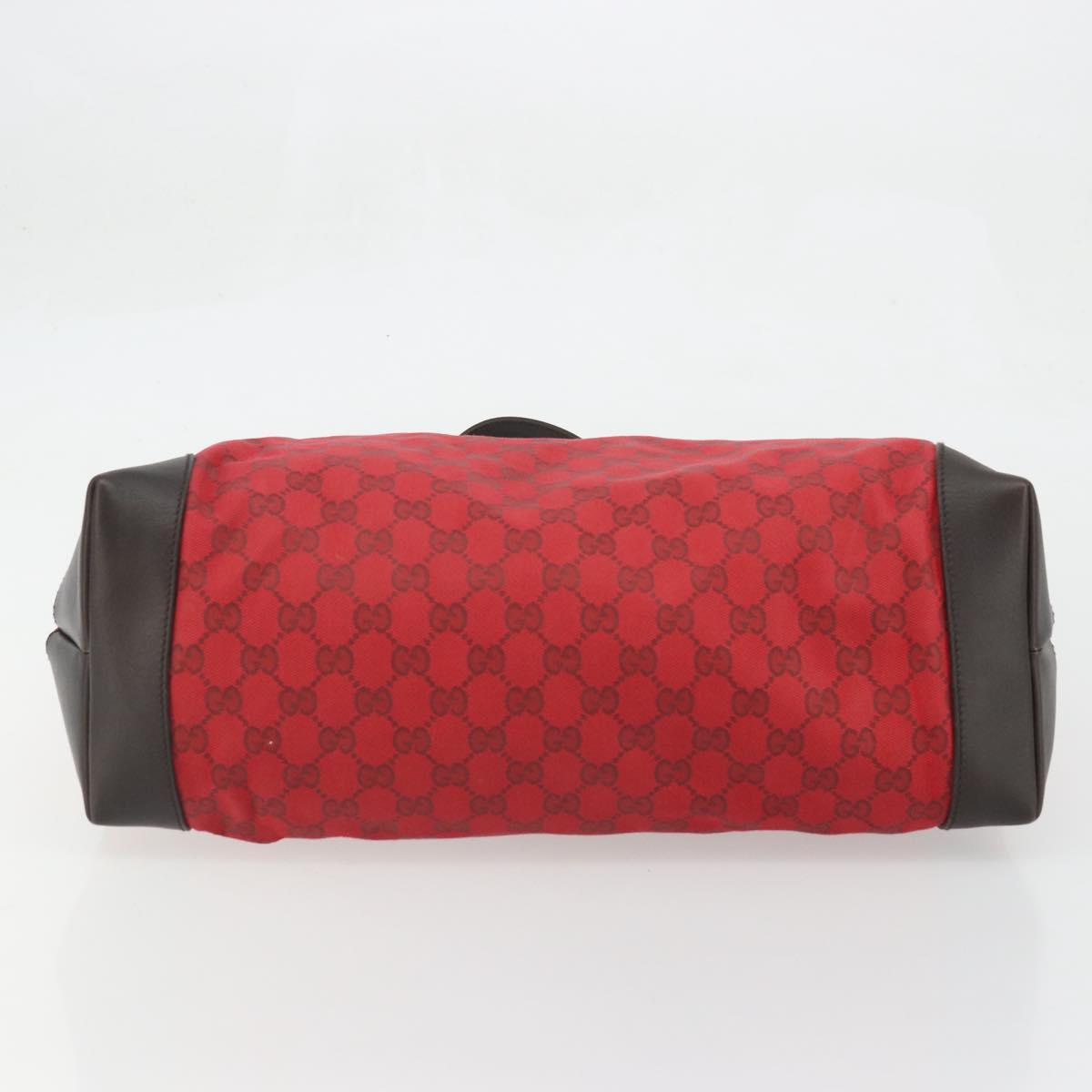 GUCCI GG Canvas Tote Bag Red Gold 308928 Auth YKZ1284A