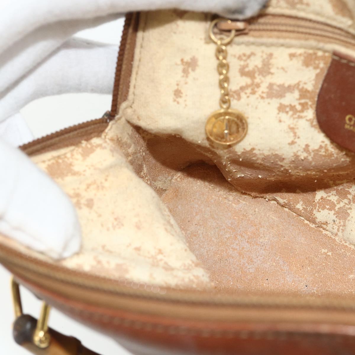 GUCCI Bamboo Hand Bag Leather 2way Brown Gold 007 1014 0231 Auth YKZ1296