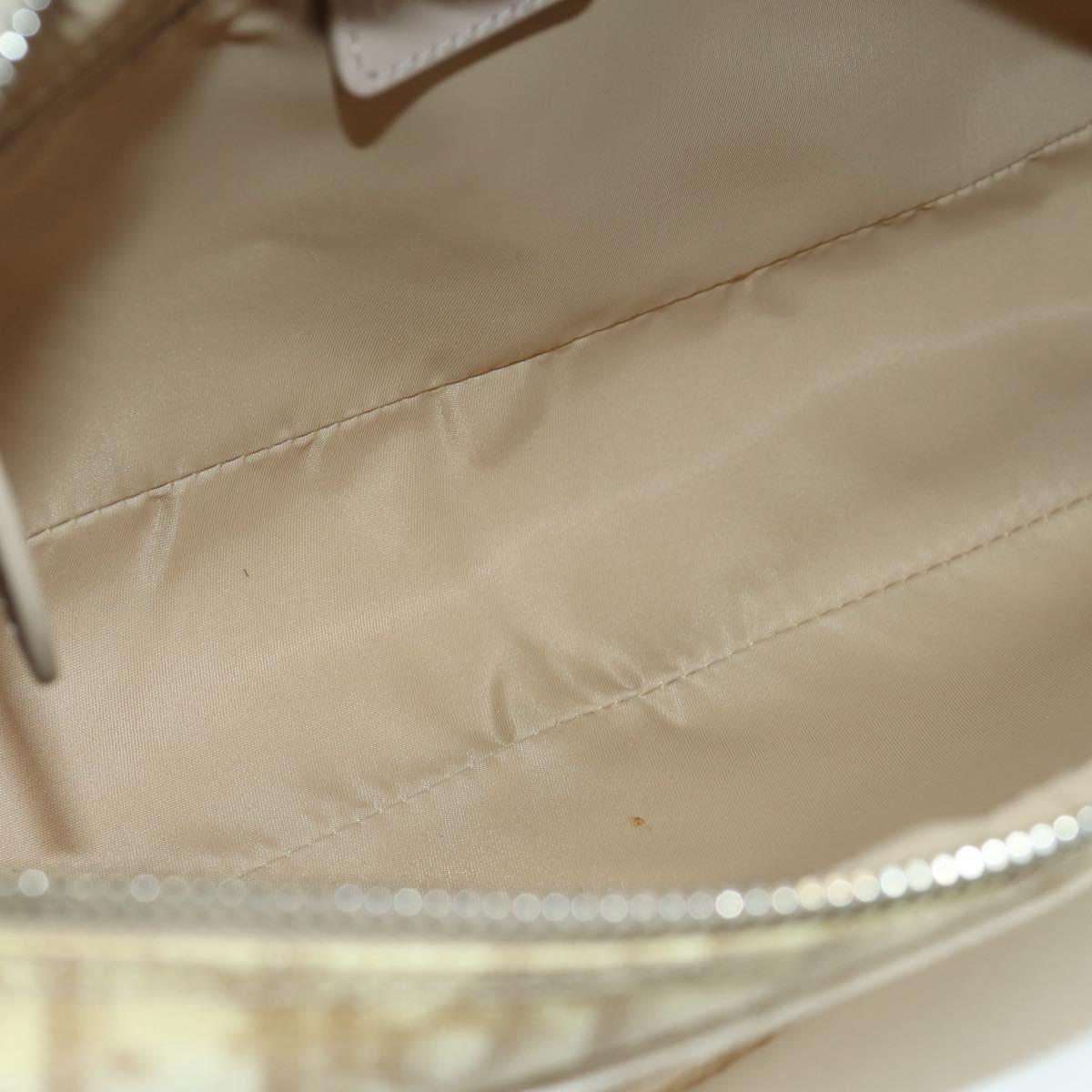 Christian Dior Trotter Canvas Girly Bag PVC Leather Beige Silver Auth YKZ130SAV