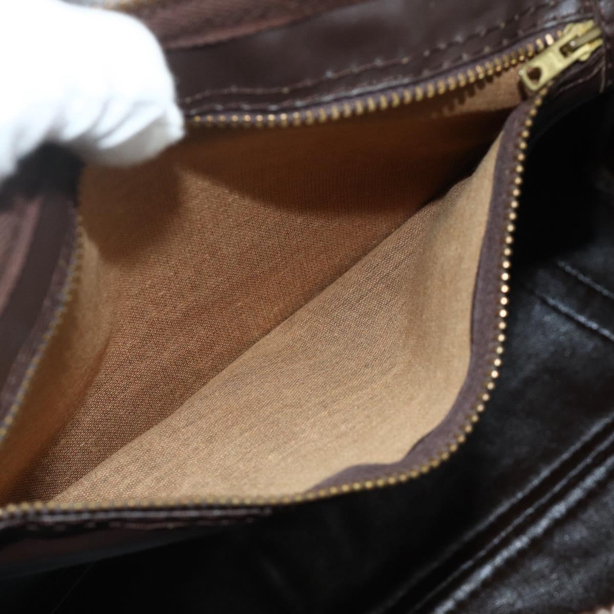 Christian Dior Trotter Canvas Boston Bag Beige Gold Auth YKZ1310