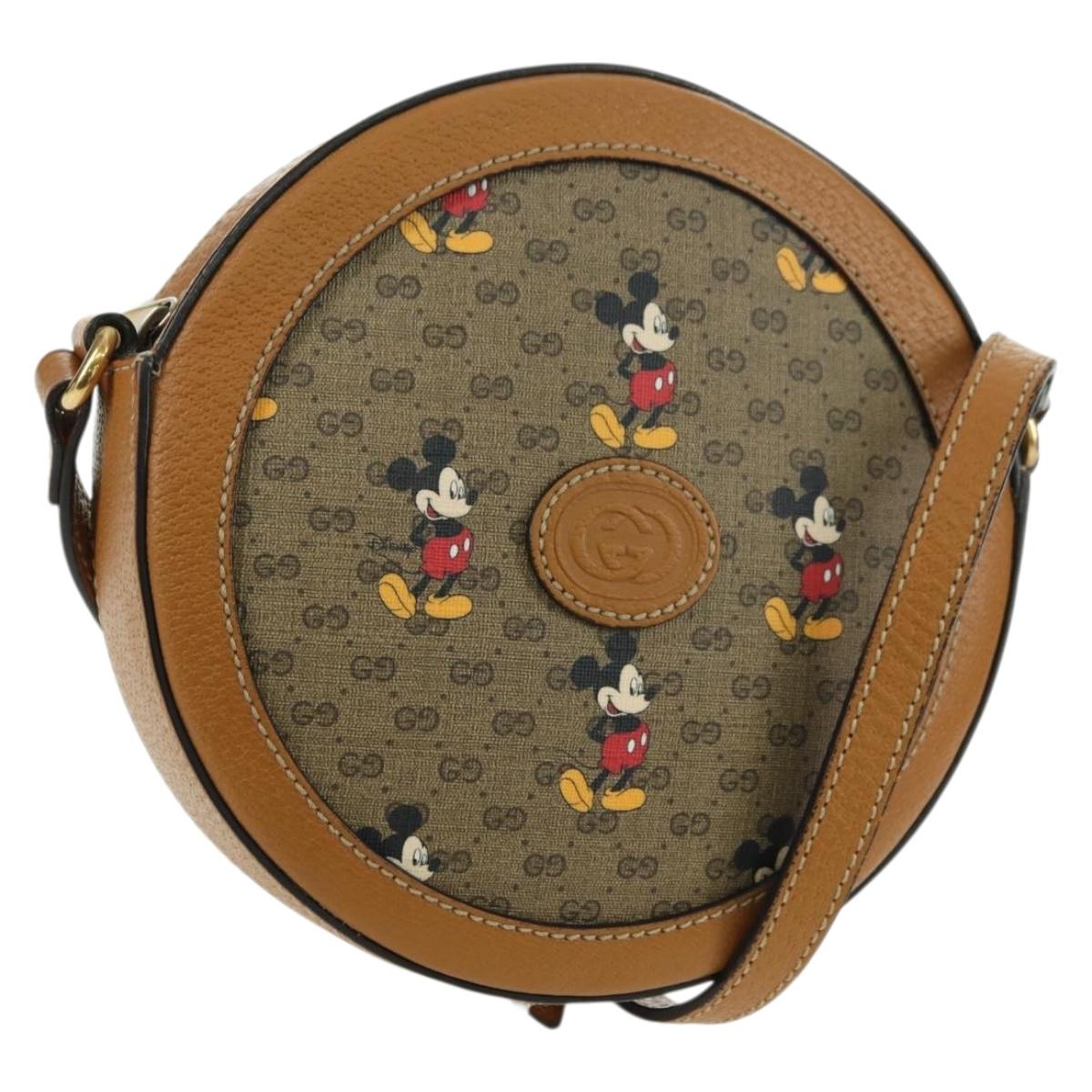 GUCCI Micro GG Supreme Disney Collaboration Bag PVC Beige 603938 Auth YKZ1341M