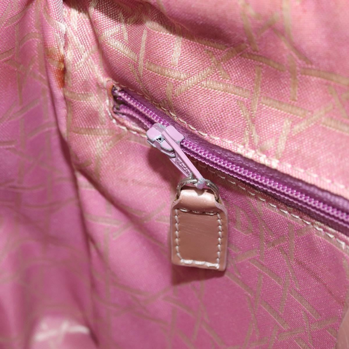 Christian Dior Canage Hand Bag Nylon 2way Pink Silver Auth YKZ135