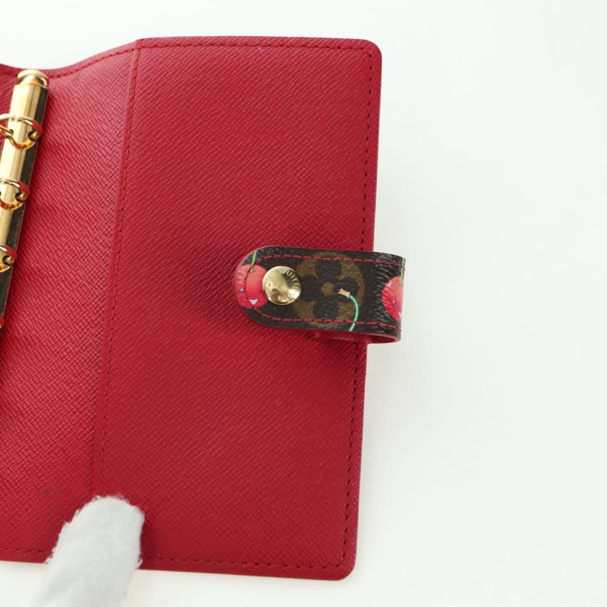 LOUIS VUITTON Monogram Cherry Agenda PM Planner Cover Red R21023 Auth YKZ1374SM