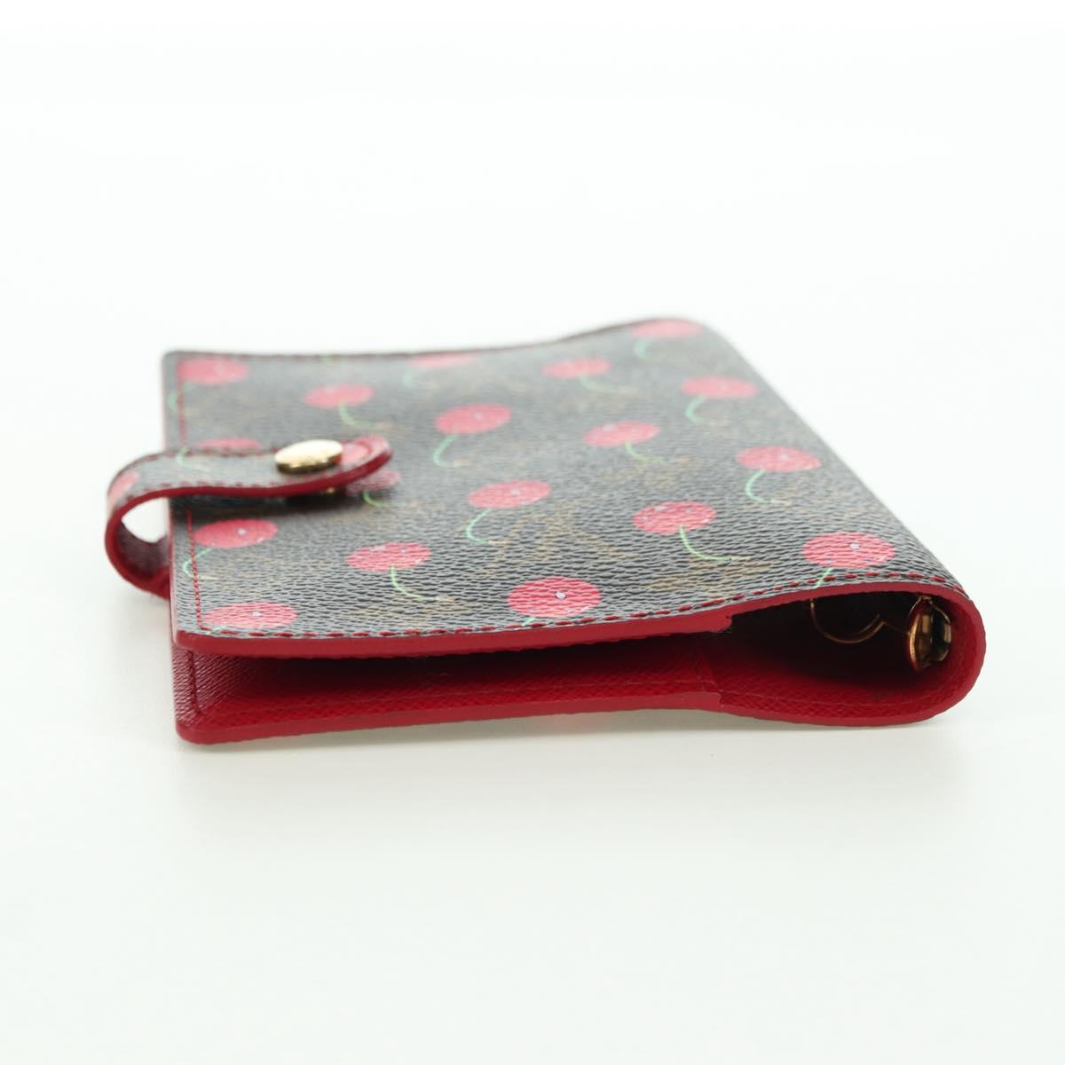 LOUIS VUITTON Monogram Cherry Agenda PM Planner Cover Red R21023 Auth YKZ1374SM