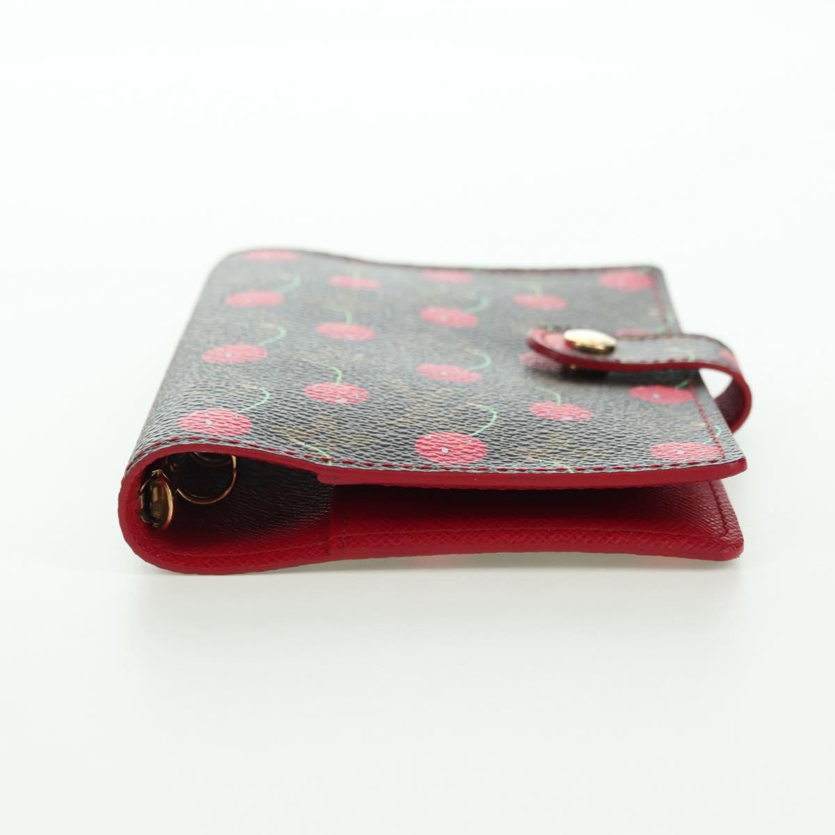 LOUIS VUITTON Monogram Cherry Agenda PM Planner Cover Red R21023 Auth YKZ1374SM