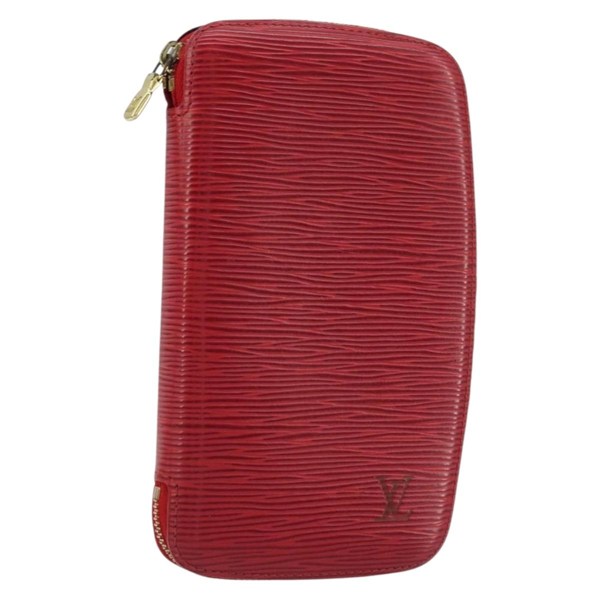 LOUIS VUITTON Epi Agenda Geot Wallet Red M63877 LV Auth YKZ1396