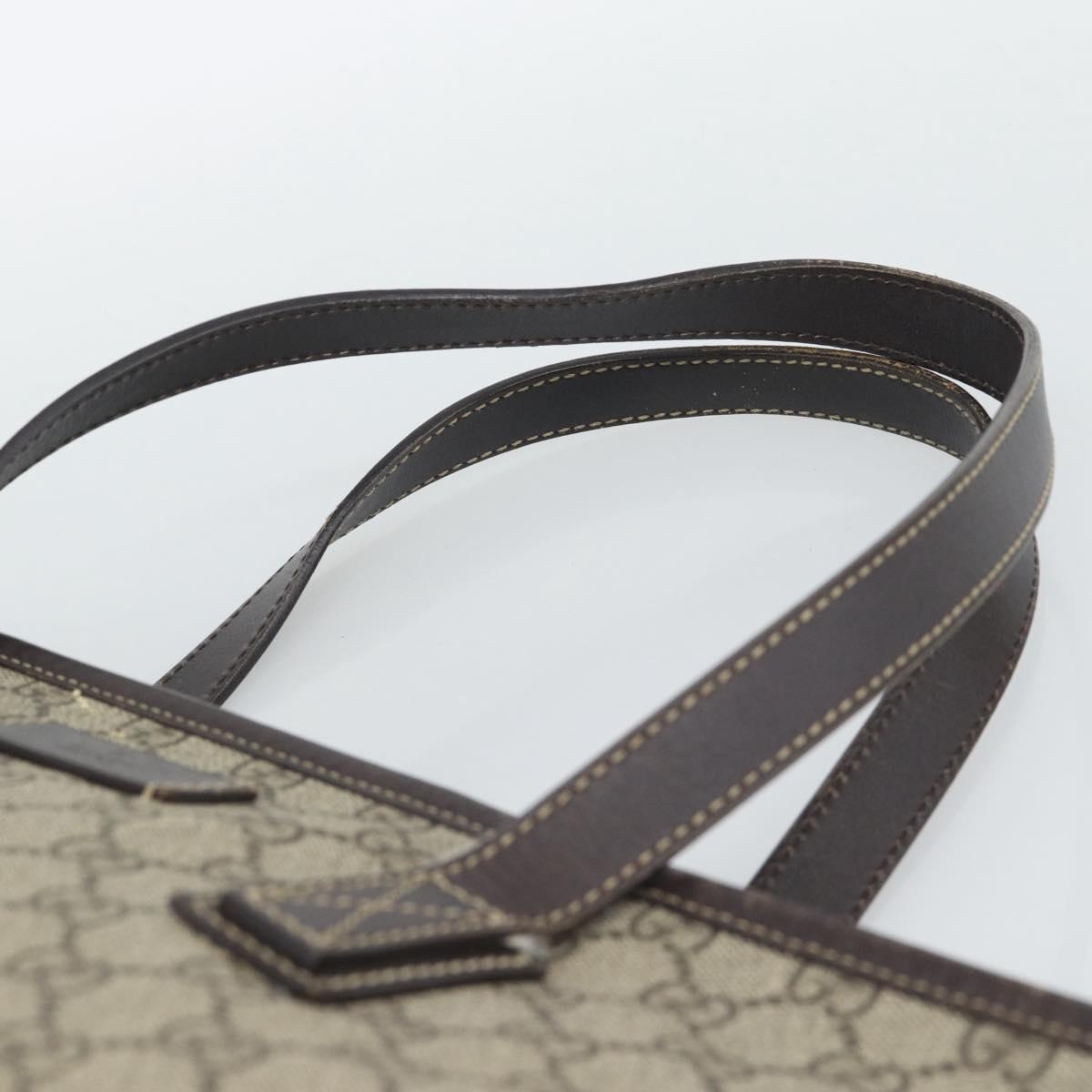 GUCCI GG Supreme Tote Bag PVC Beige Silver 211137 Auth YKZ140