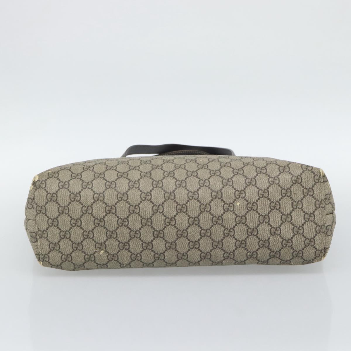 GUCCI GG Supreme Tote Bag PVC Beige Silver 211137 Auth YKZ140