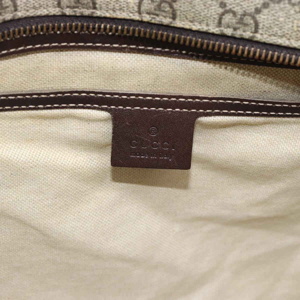 GUCCI GG Supreme Tote Bag PVC Beige Silver 211137 Auth YKZ140