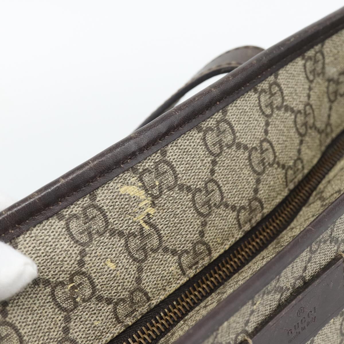 GUCCI GG Supreme Tote Bag PVC Beige Silver 211137 Auth YKZ140