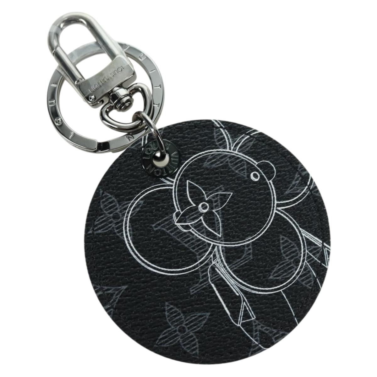LOUIS VUITTON Monogram Eclipse Porte Cles Vivienne Charm MP1993 Auth YKZ1405SAM