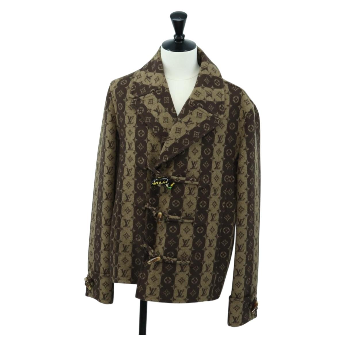 LOUIS VUITTON Monogram Stripe (LVxNIGO) Coat Monogram Box RM221M Auth YKZ1433SM