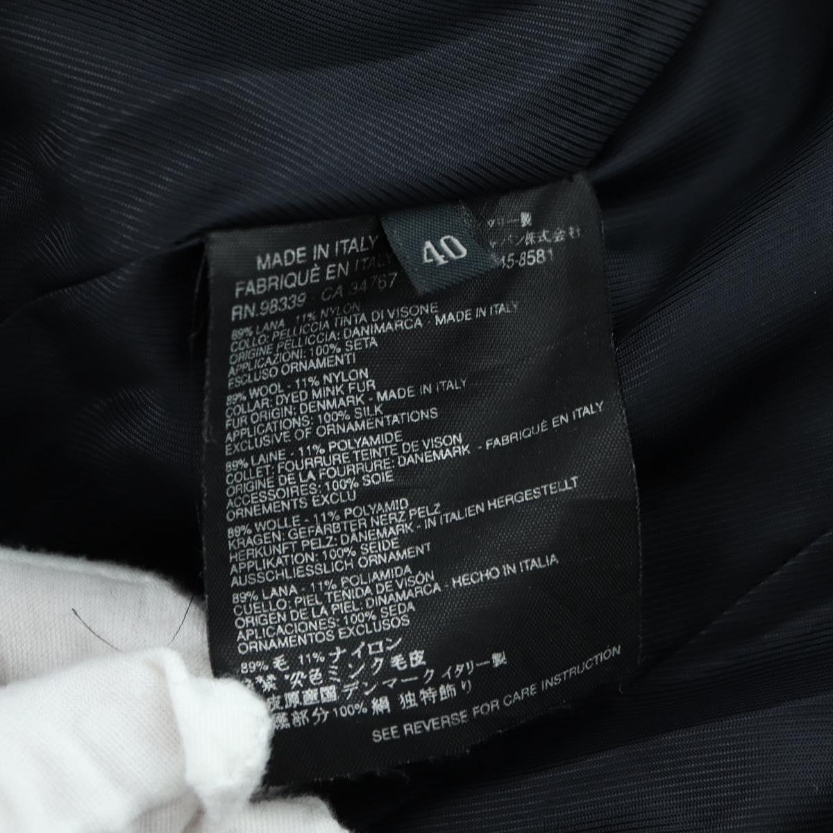 PRADA Coat Jacket Wool Black Auth YKZ1434A