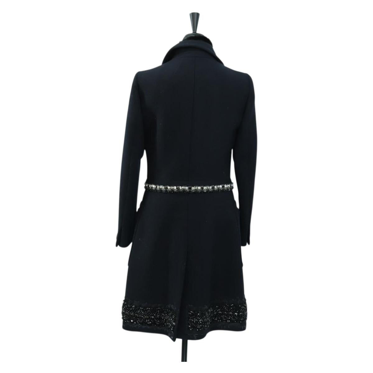PRADA Coat Jacket Wool Black Auth YKZ1434A
