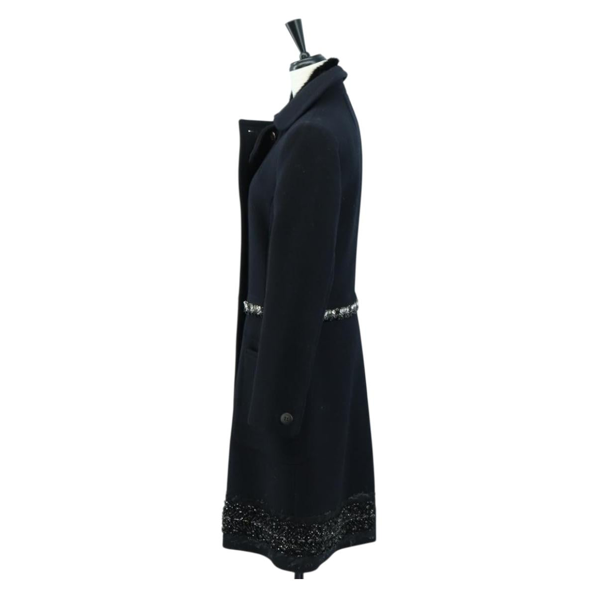 PRADA Coat Jacket Wool Black Auth YKZ1434A