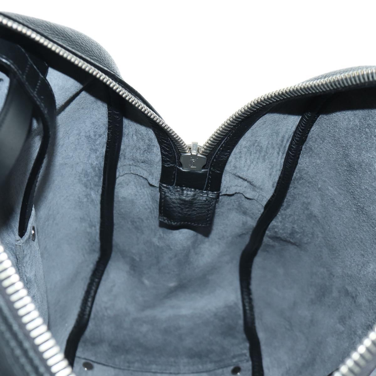SAINT LAURENT Hand Bag Leather Black Silver Auth YKZ145A