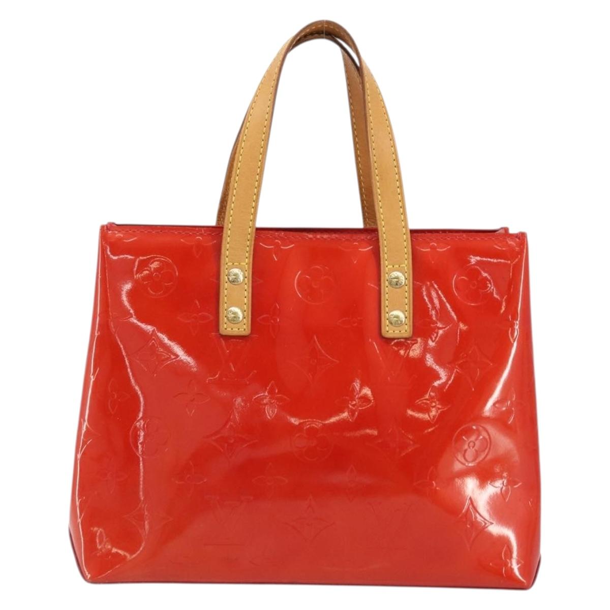 LOUIS VUITTON Monogram Vernis Reade PM Hand Bag Red Rouge M91088 LV Auth YKZ1466