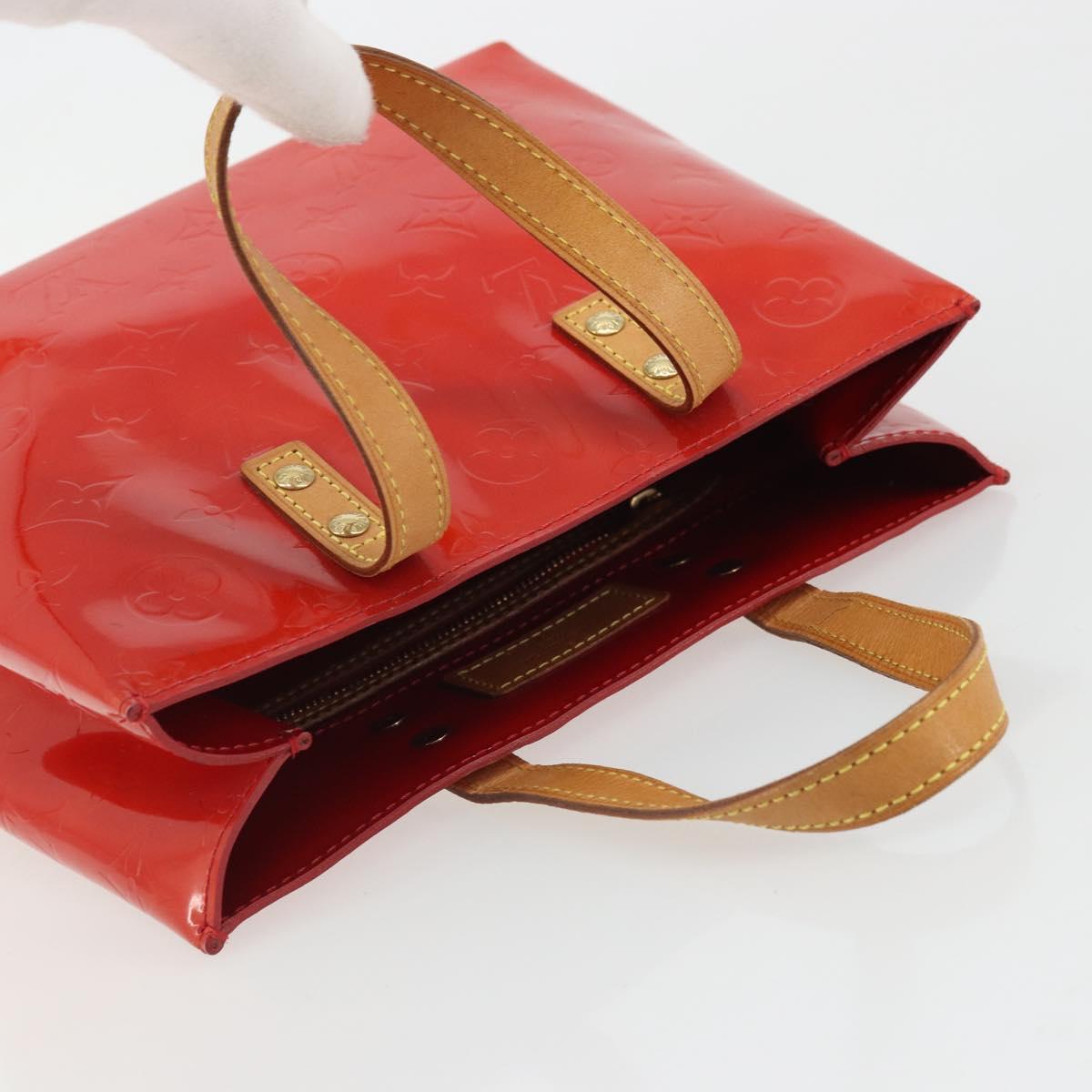 LOUIS VUITTON Monogram Vernis Reade PM Hand Bag Red Rouge M91088 LV Auth YKZ1466