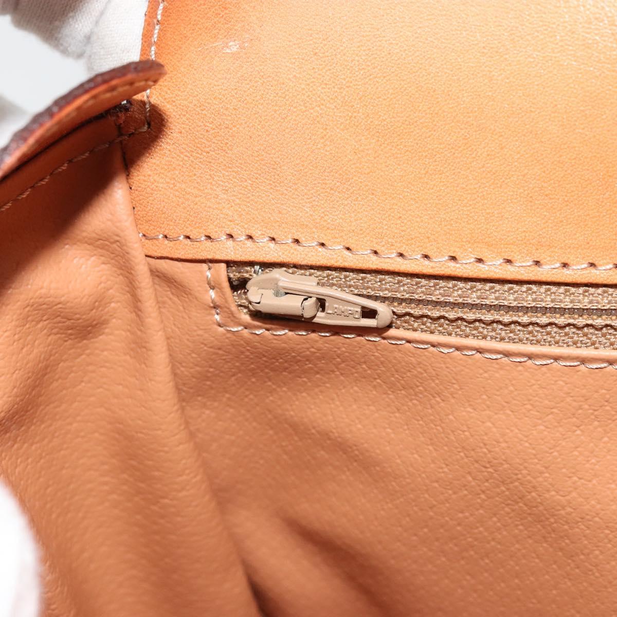 CELINE Macadam Canvas Shoulder Bag PVC Leather Brown Gold Auth YKZ1478A