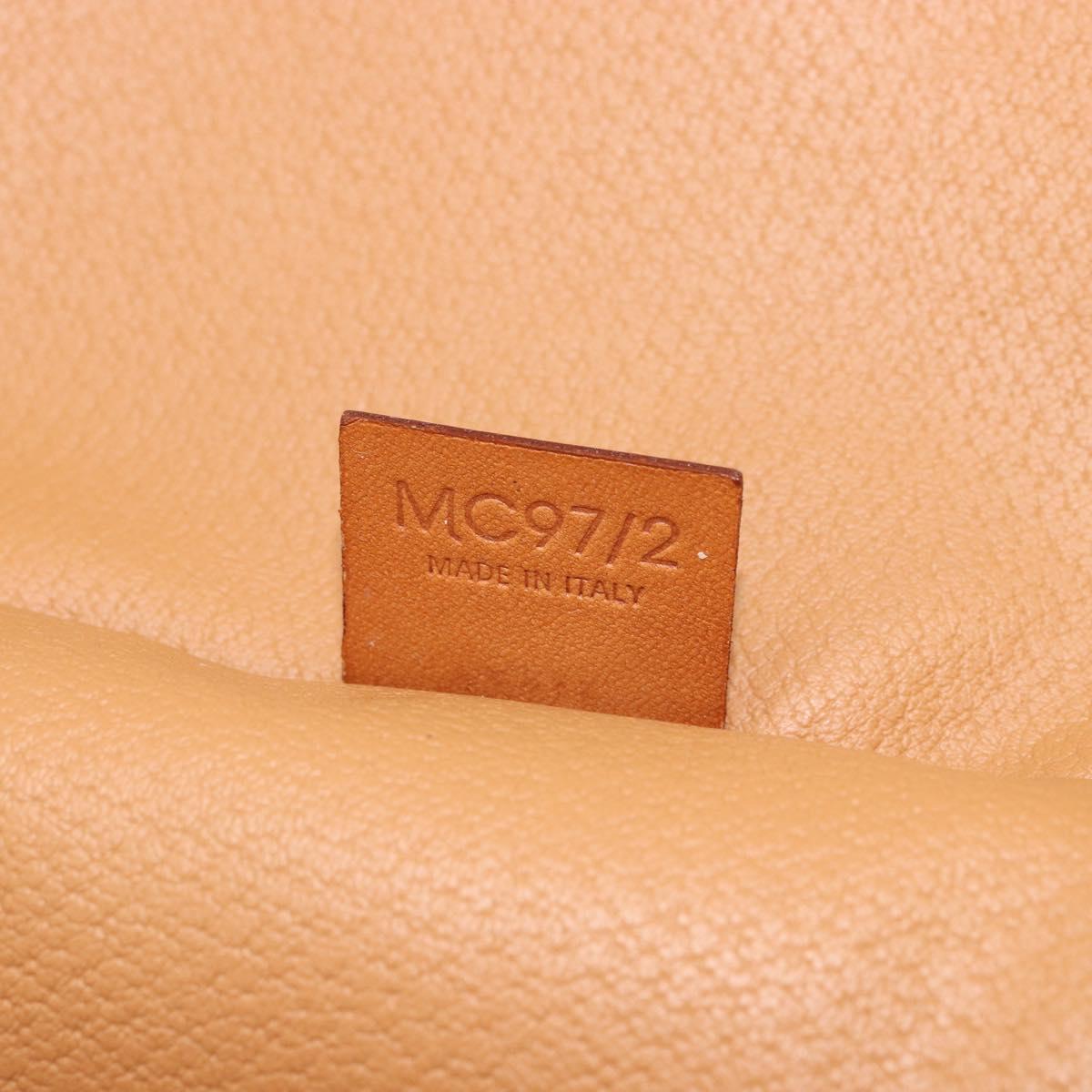 CELINE Macadam Canvas Vanity Hand Bag PVC Leather Brown Gold Auth YKZ1479A