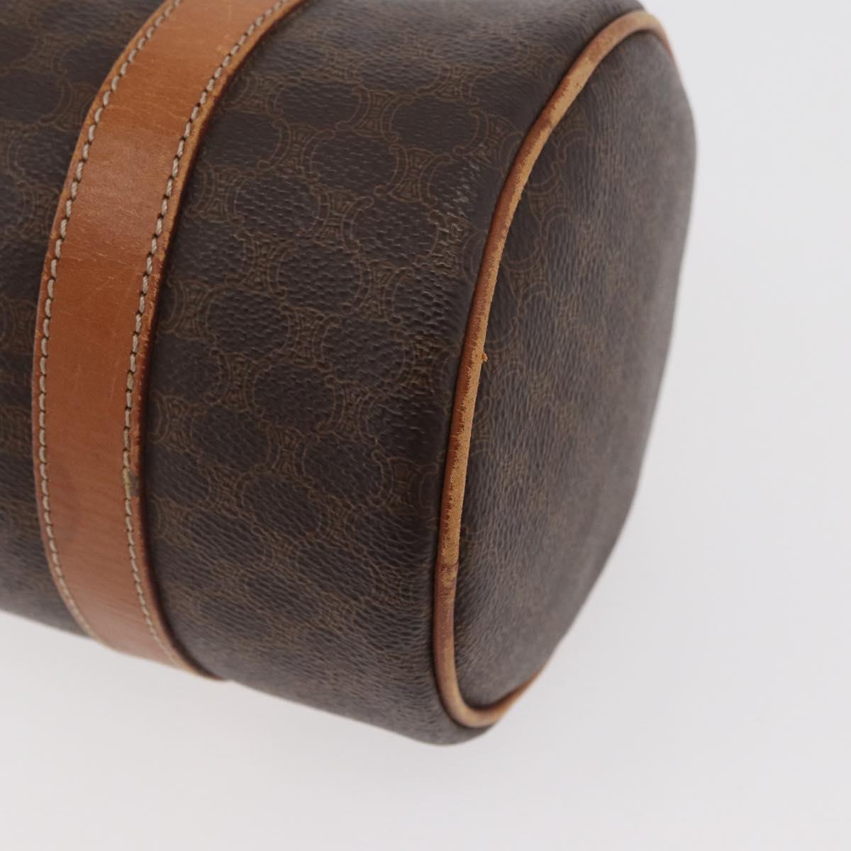 CELINE Macadam Canvas Shoulder Bag PVC Leather Brown Gold Auth YKZ1480