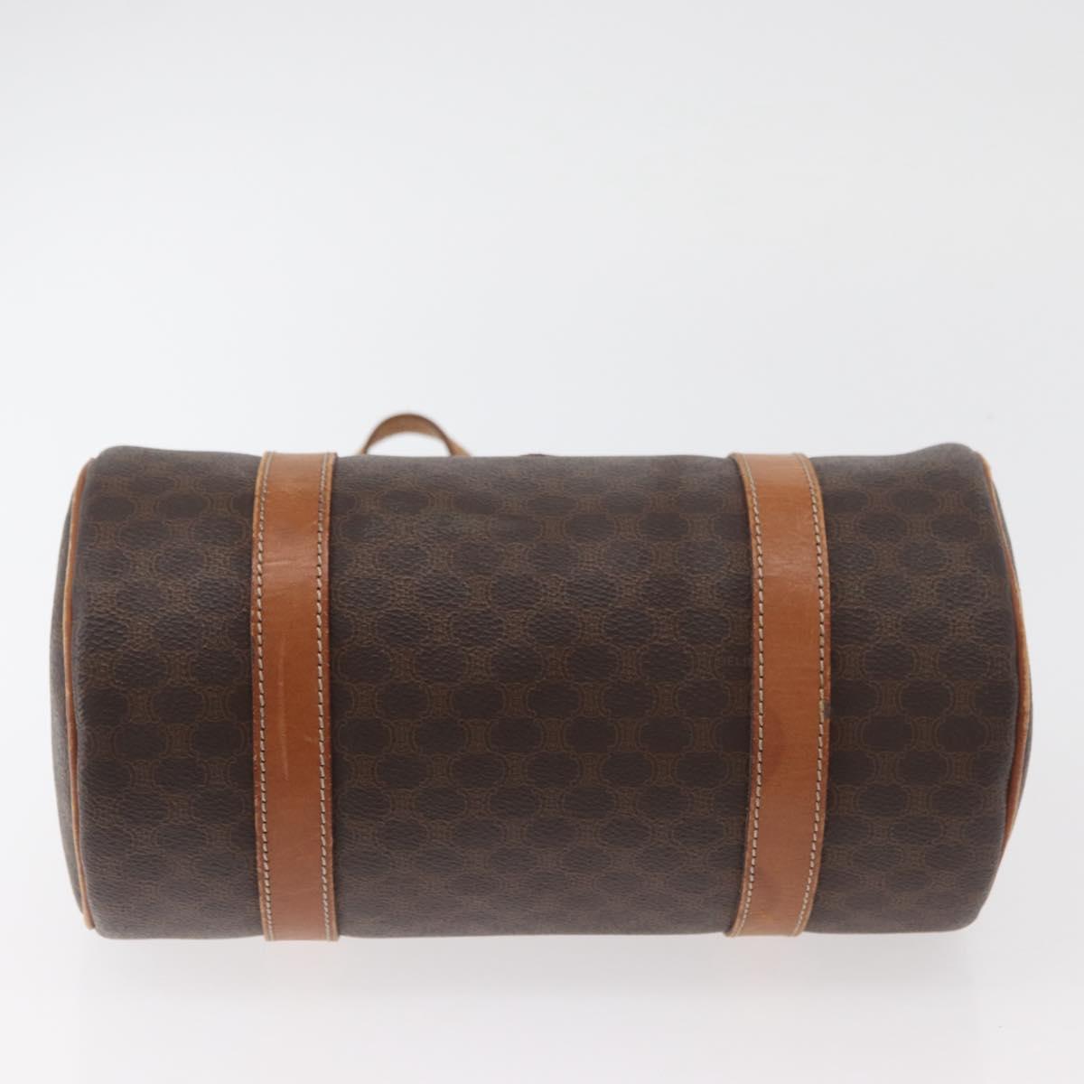 CELINE Macadam Canvas Shoulder Bag PVC Leather Brown Gold Auth YKZ1480