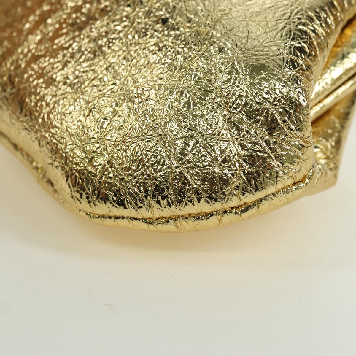 BALENCIAGA Cloud Coin Shoulder Bag Leather Gold 618915 Auth YKZ1511A