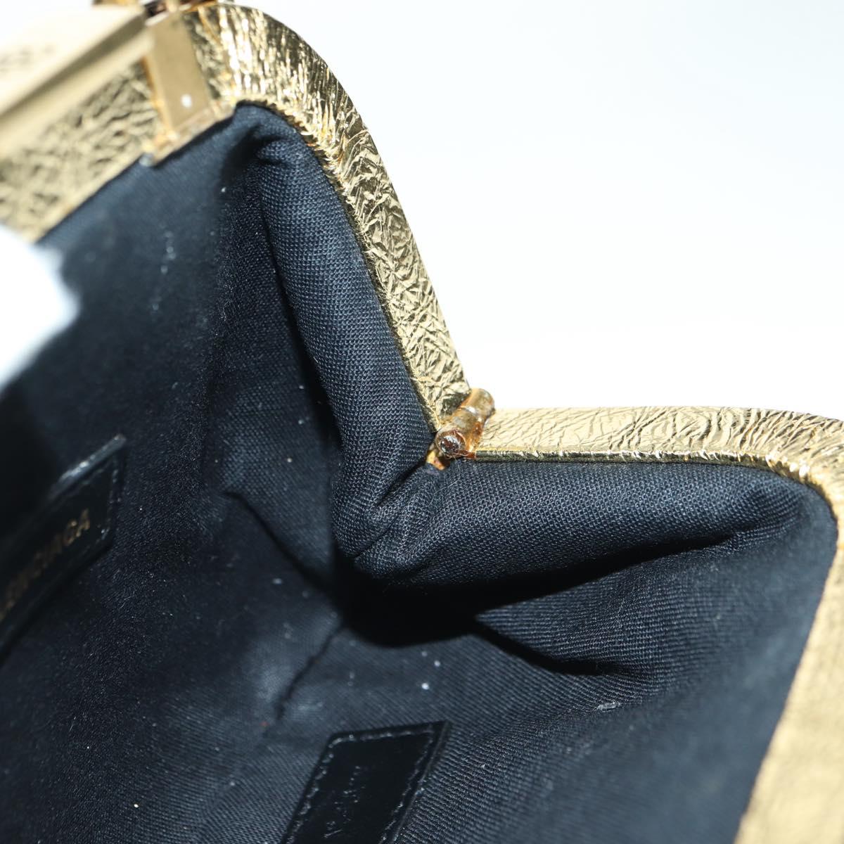 BALENCIAGA Cloud Coin Shoulder Bag Leather Gold 618915 Auth YKZ1511A