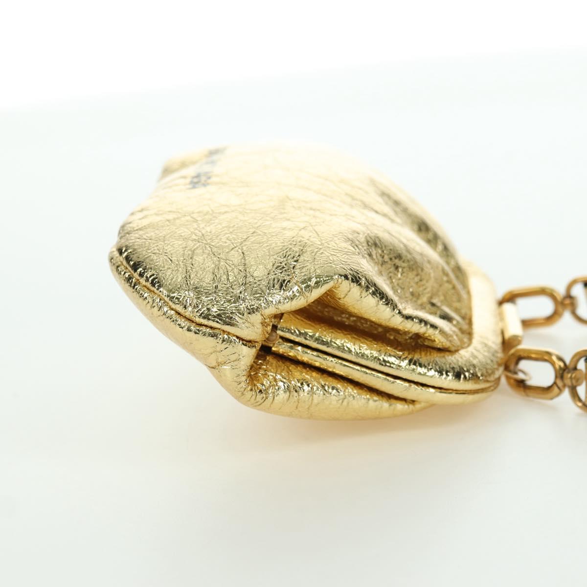 BALENCIAGA Cloud Coin Shoulder Bag Leather Gold 618915 Auth YKZ1511A