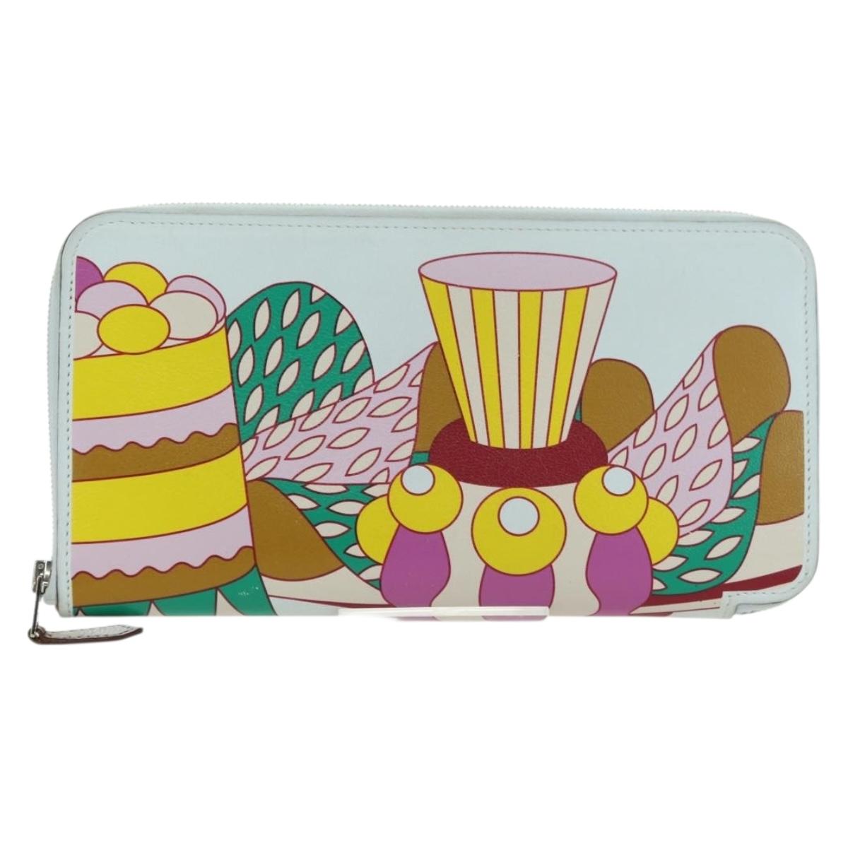 HERMES Azap Long Wallet Leather Multicolor Auth YKZ1512M