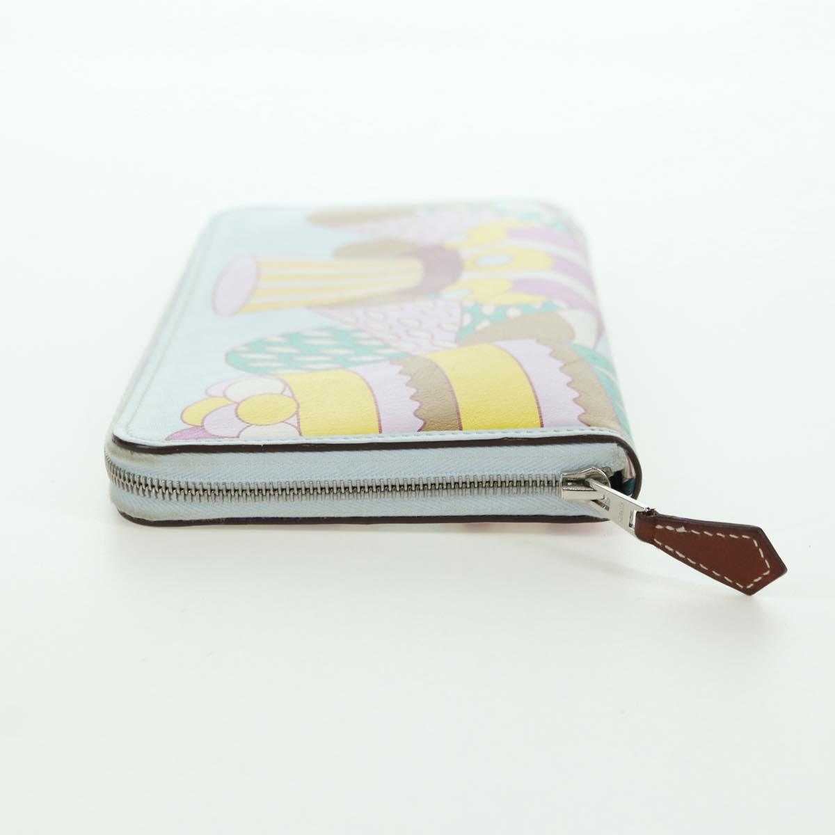 HERMES Azap Long Wallet Leather Multicolor Auth YKZ1512M