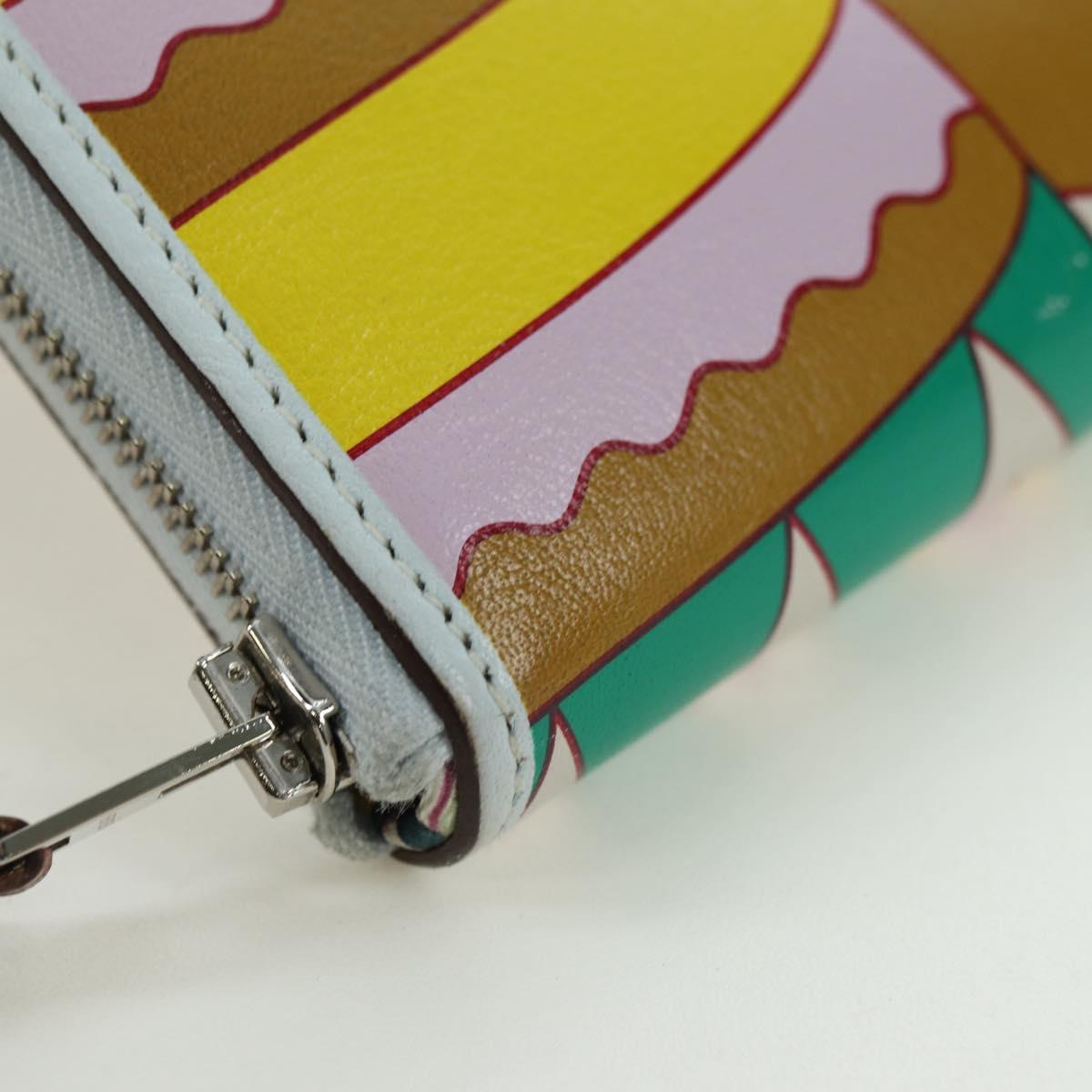 HERMES Azap Long Wallet Leather Multicolor Auth YKZ1512M