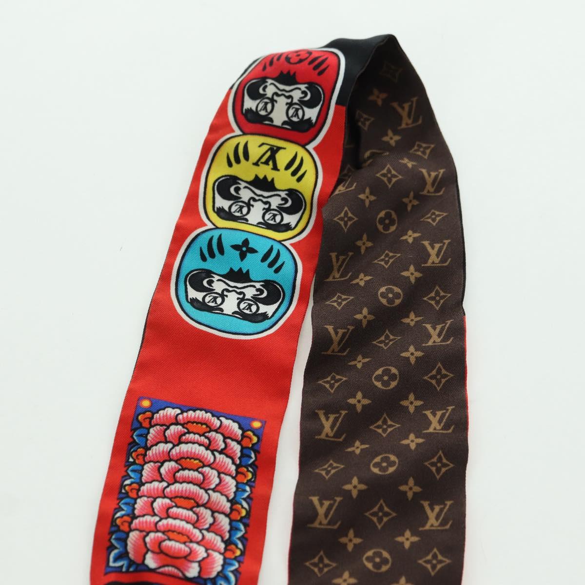 LOUIS VUITTON Yamamoto Hirosai Bando BB Scarf Silk Red MP1942 LV Auth YKZ1516