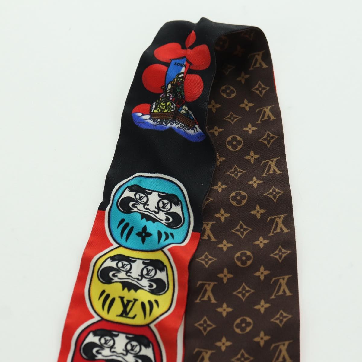 LOUIS VUITTON Yamamoto Hirosai Bando BB Scarf Silk Red MP1942 LV Auth YKZ1516
