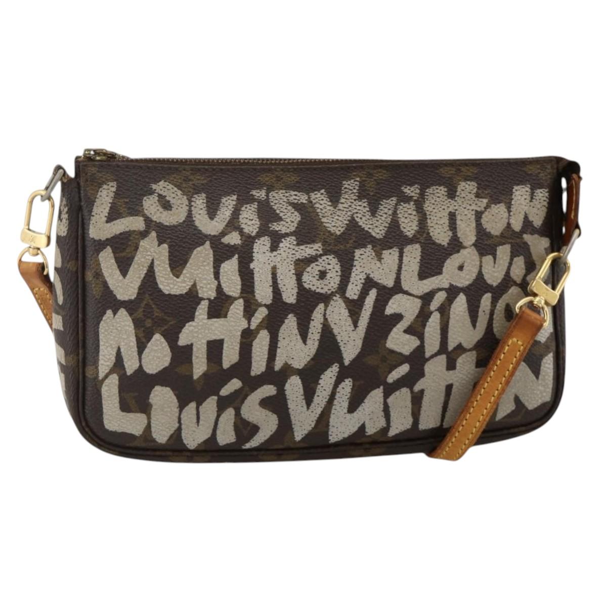 LOUIS VUITTON Monogram Graffiti Pochette Pouch White M92192 LV Auth YKZ1518A