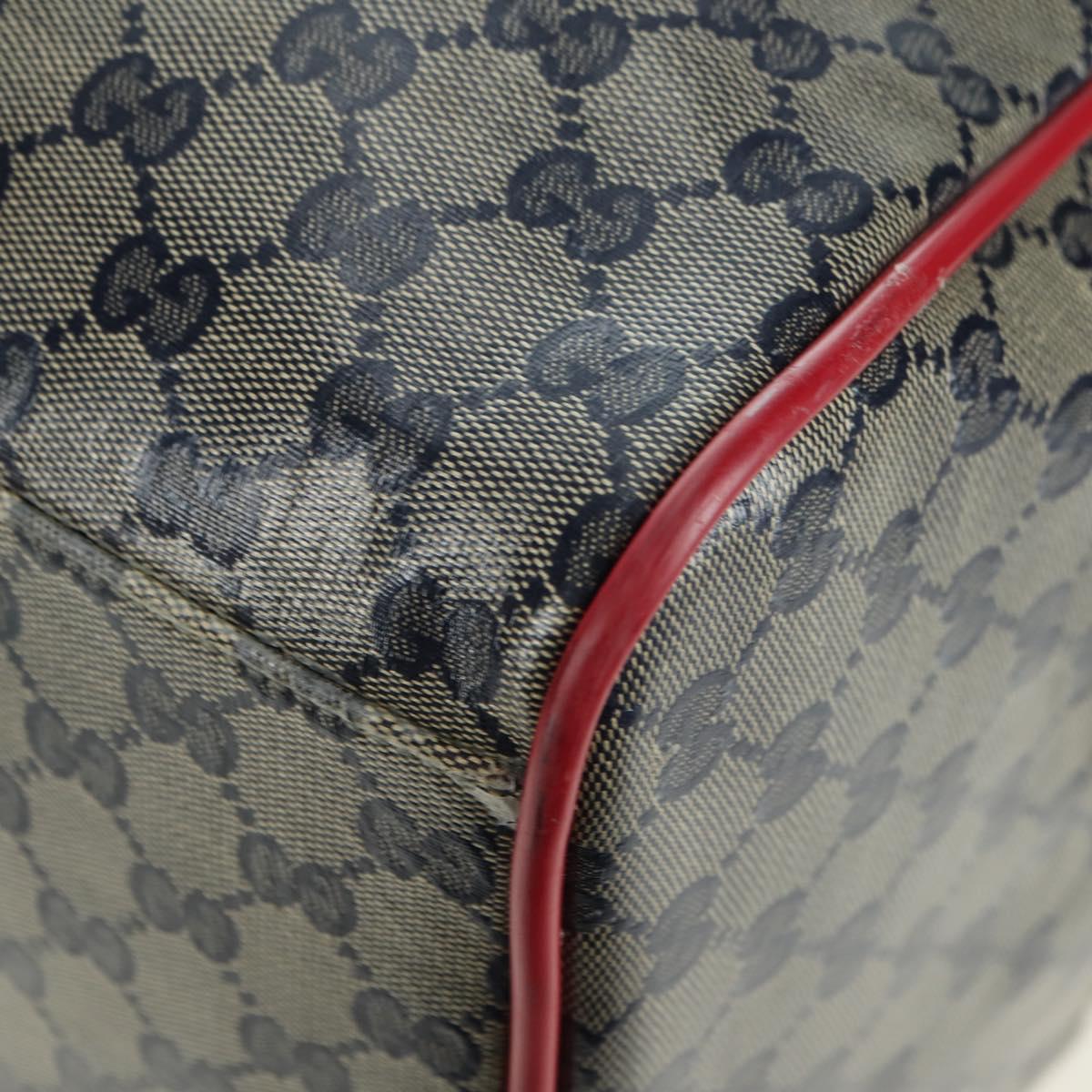 GUCCI GG Crystal Sherry Line Bag Coated Canvas Navy Gold 153240 Auth YKZ1520