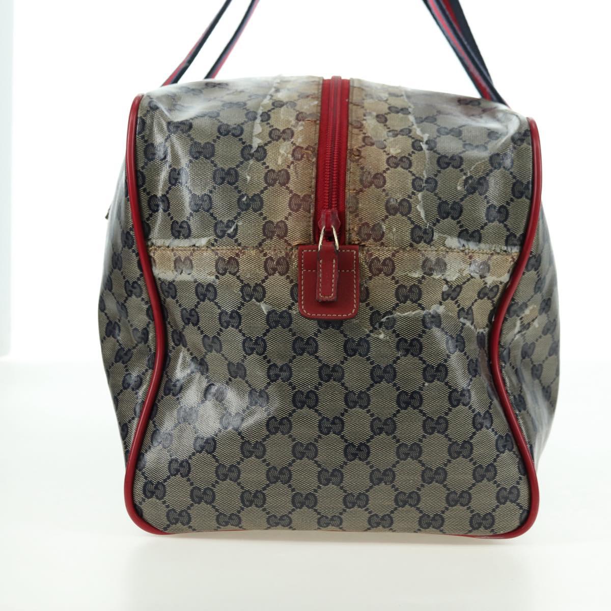 GUCCI GG Crystal Sherry Line Bag Coated Canvas Navy Gold 153240 Auth YKZ1520