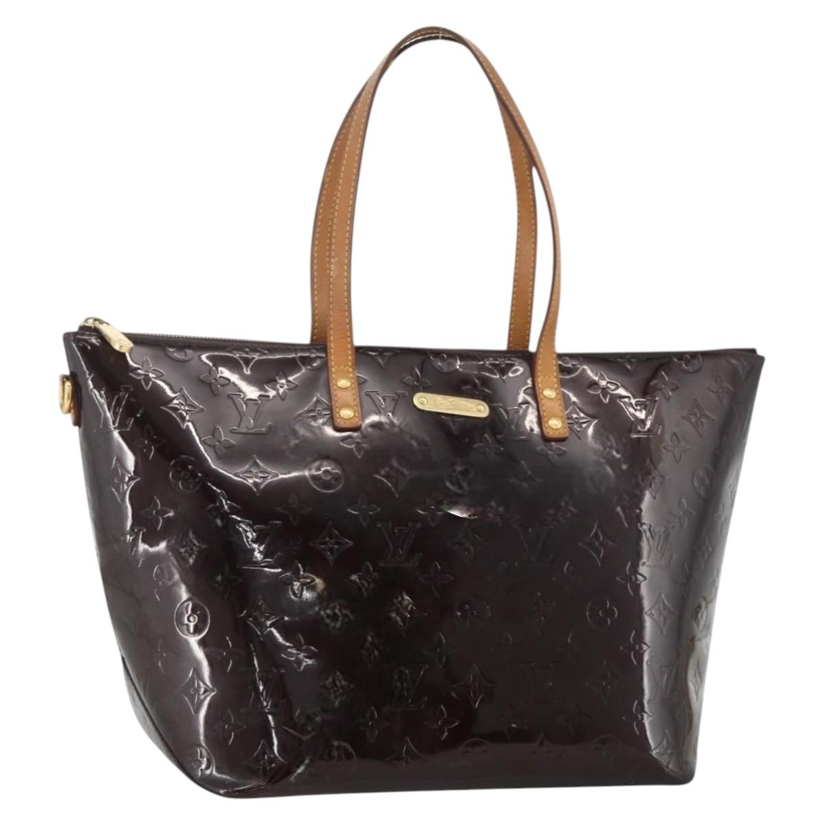 LOUIS VUITTON Monogram Vernis Bellevue GM Tote Bag Amarante M93589 Auth YKZ1600