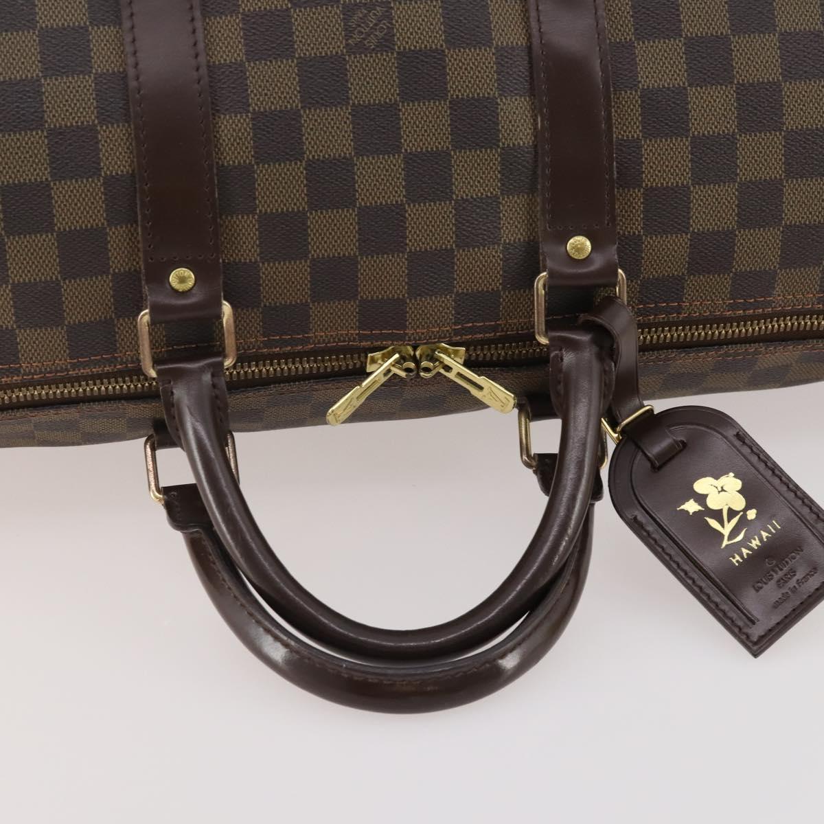 LOUIS VUITTON Damier Ebene Keepall 50 Boston Bag N41427 LV Auth YKZ1606A