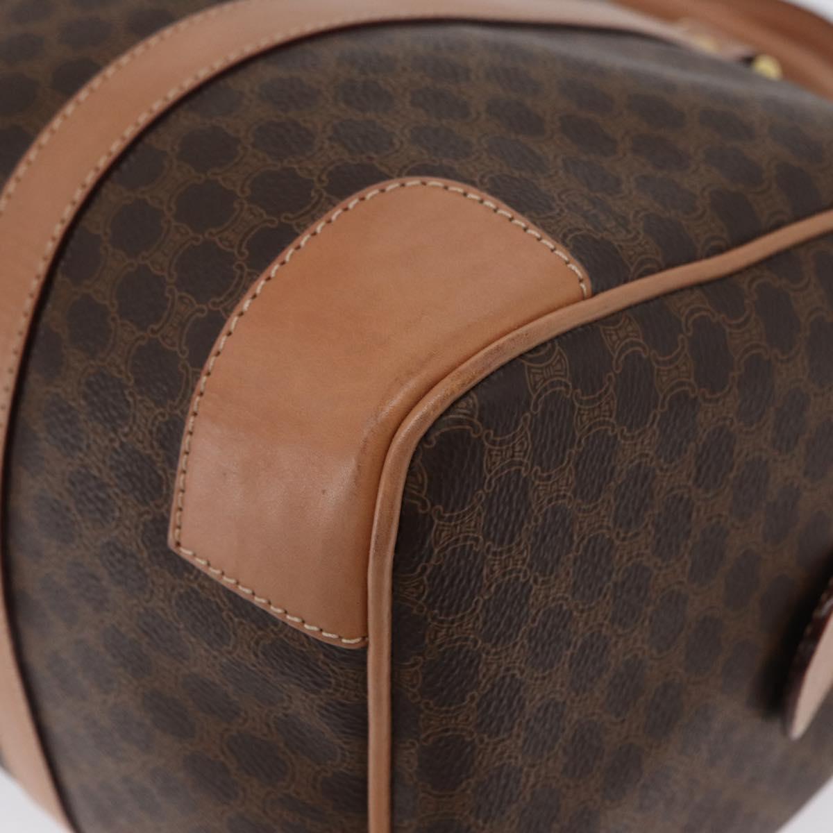 CELINE Macadam Canvas Hand Bag PVC Leather Brown Gold Auth YKZ161A