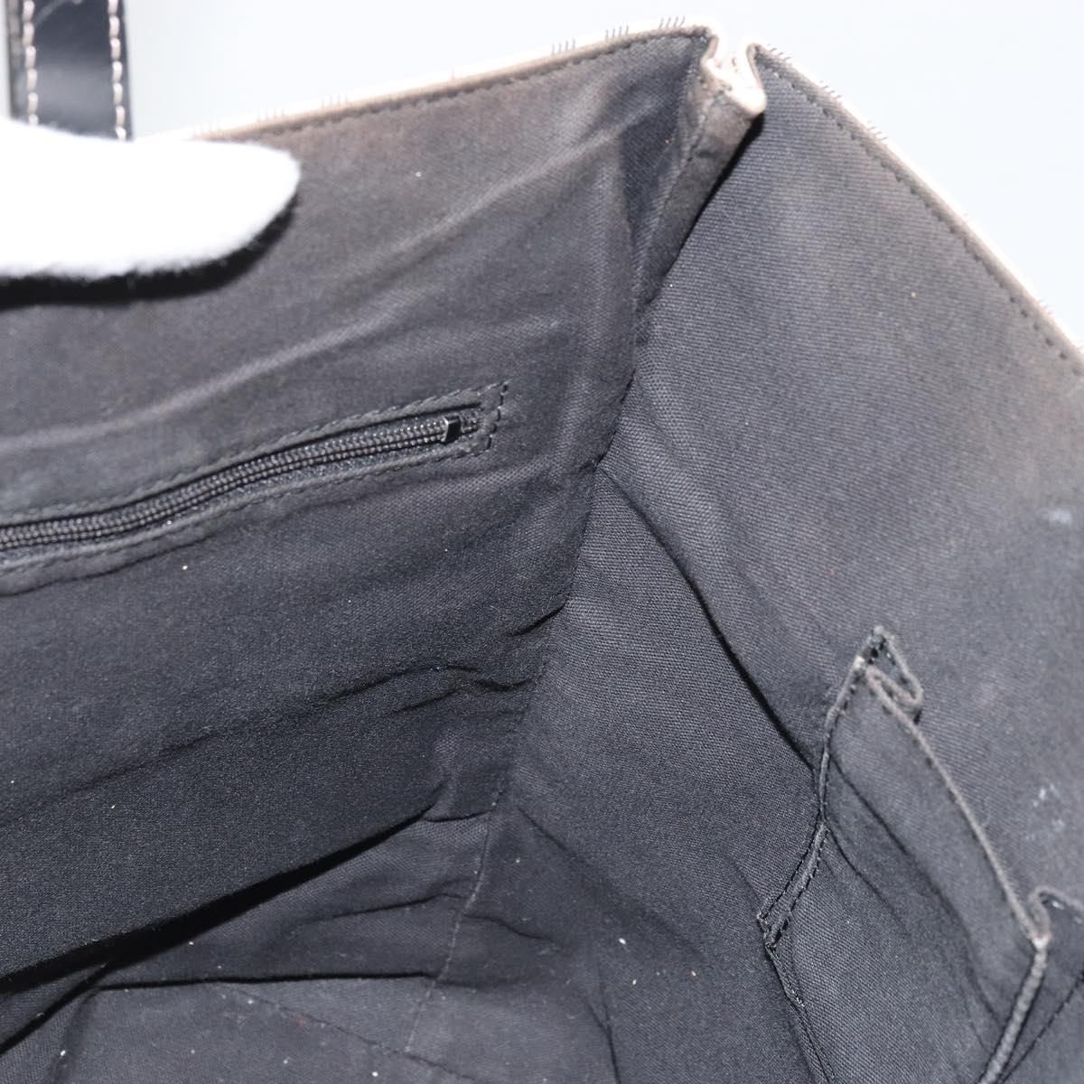 BURBERRY Nova Check Blue Label Tote Bag Nylon Beige Silver Auth YKZ1620