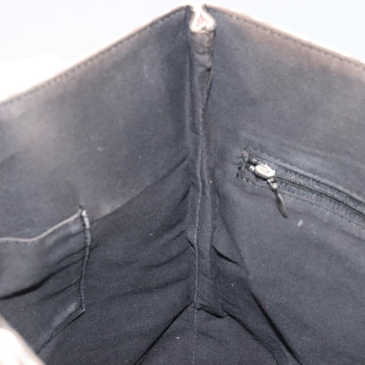 BURBERRY Nova Check Blue Label Tote Bag Nylon Beige Silver Auth YKZ1620