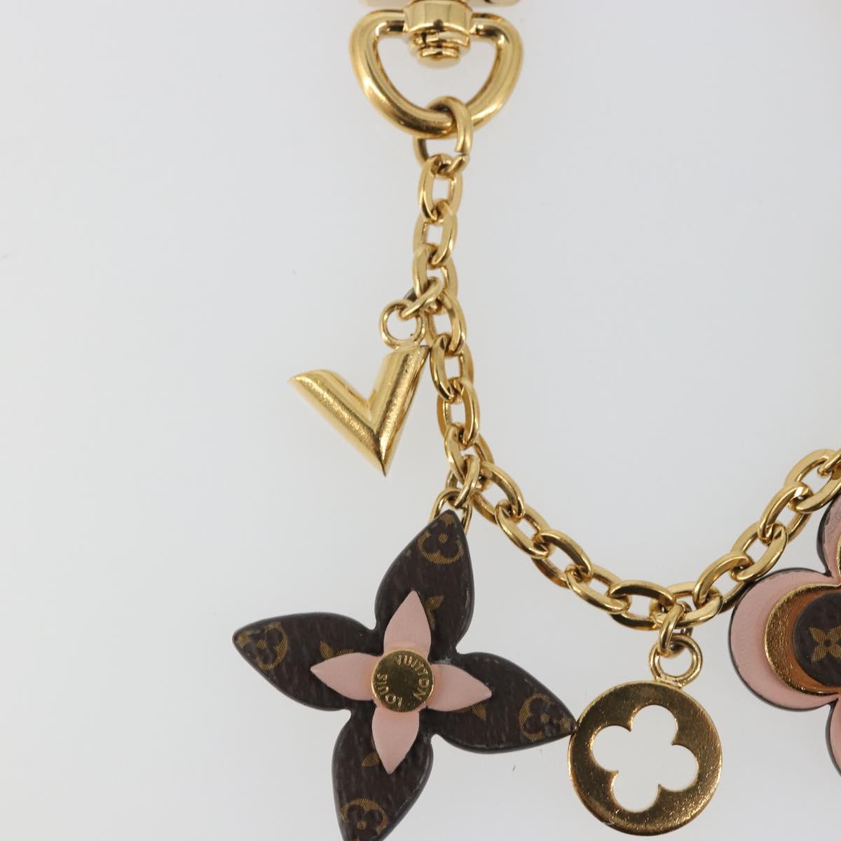 LOUIS VUITTON Bijoux Sac Chainne Bag Charm Gold Tone Pink M63086 Auth YKZ1629M