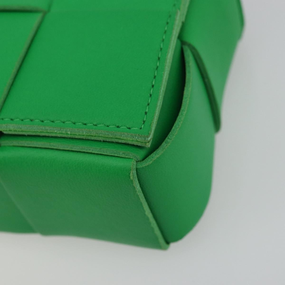 BOTTEGA VENETA MAXI INTRECCIATO Candy Cassette Bag Leather Green Auth YKZ1631A