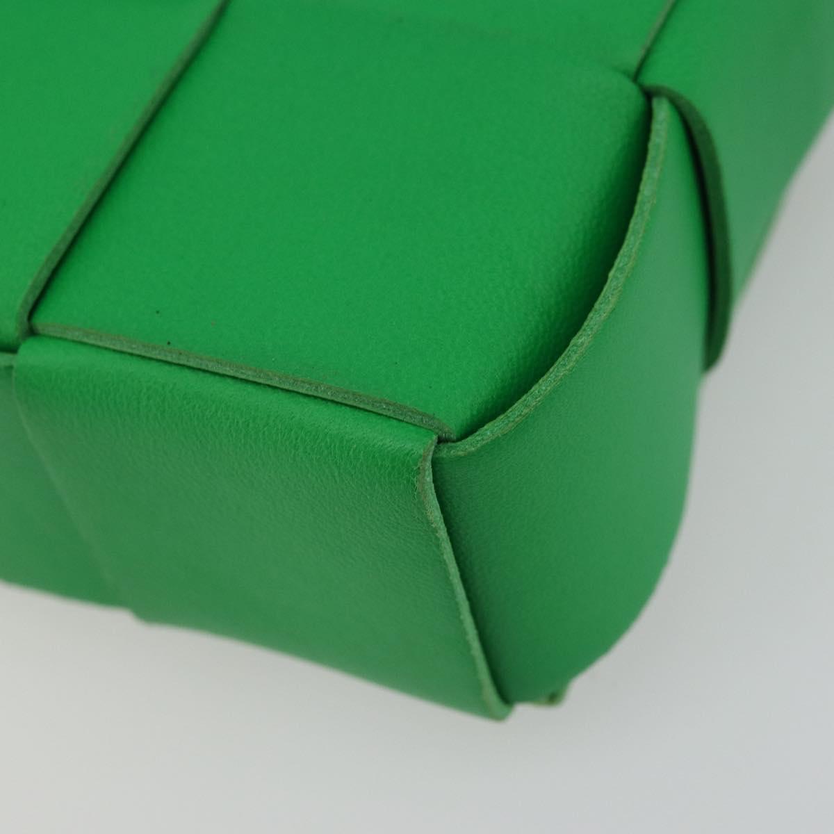 BOTTEGA VENETA MAXI INTRECCIATO Candy Cassette Bag Leather Green Auth YKZ1631A