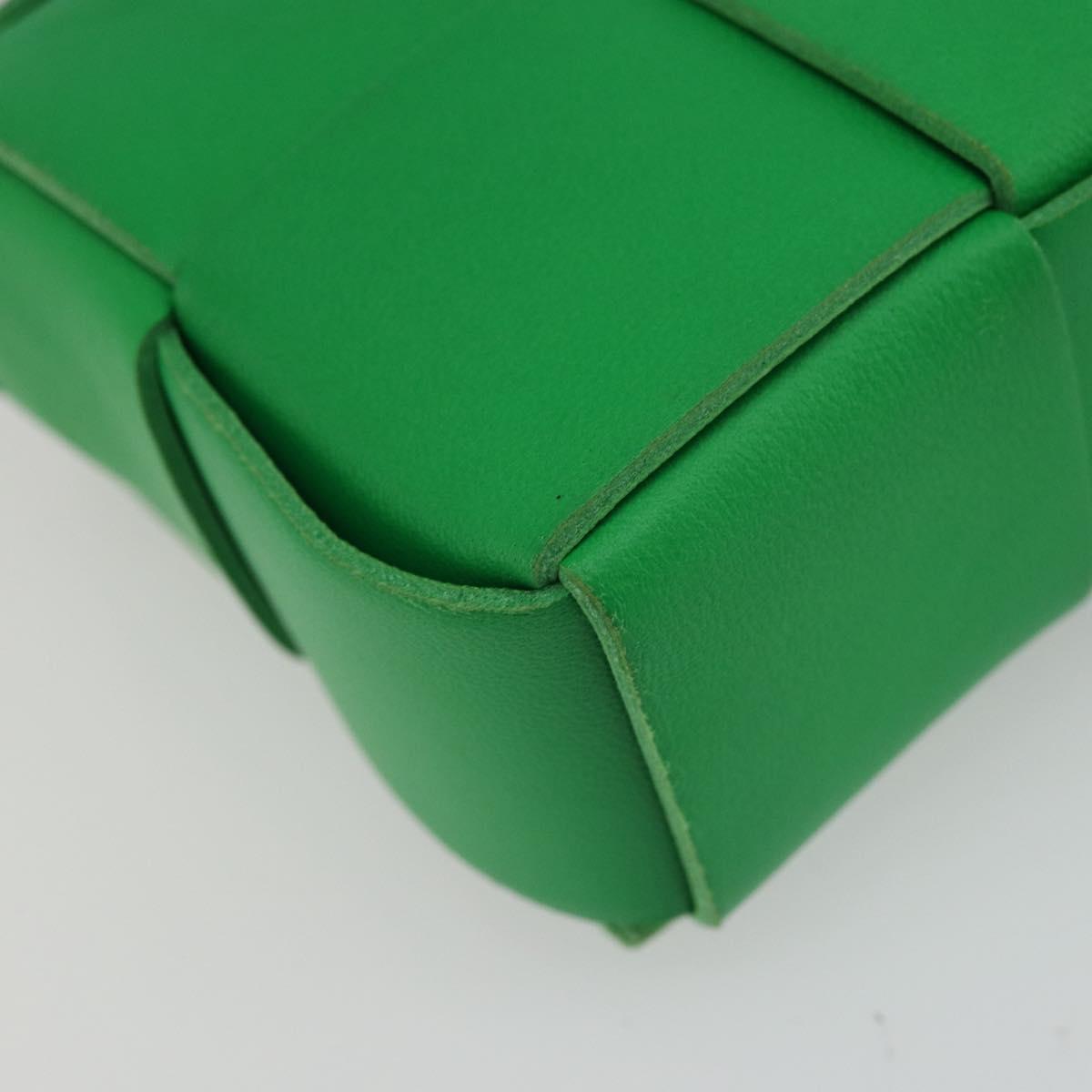BOTTEGA VENETA MAXI INTRECCIATO Candy Cassette Bag Leather Green Auth YKZ1631A