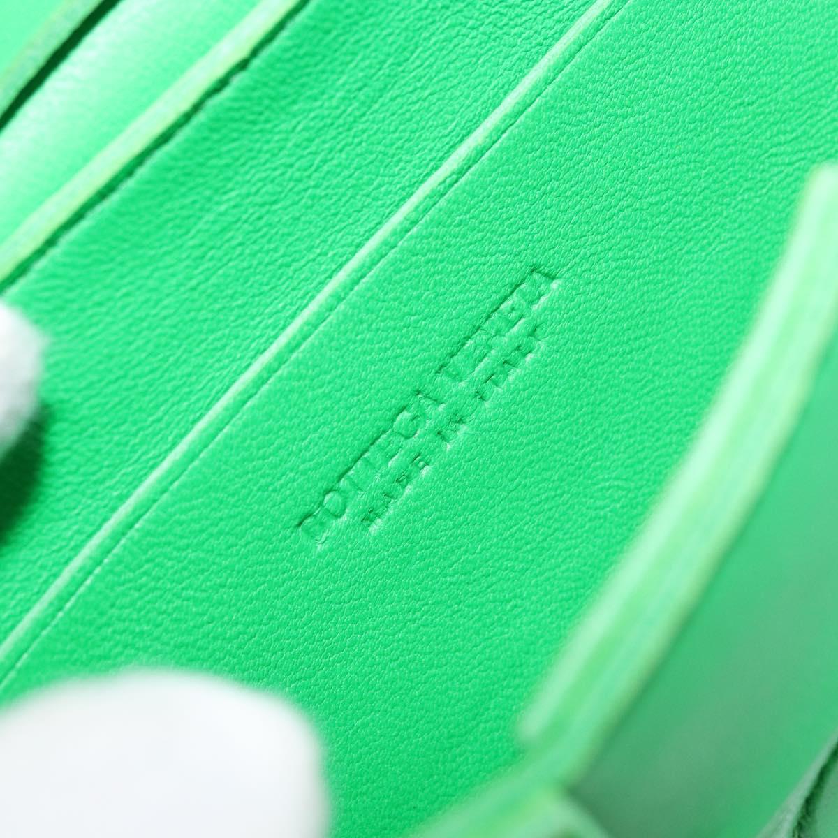 BOTTEGA VENETA MAXI INTRECCIATO Candy Cassette Bag Leather Green Auth YKZ1631A