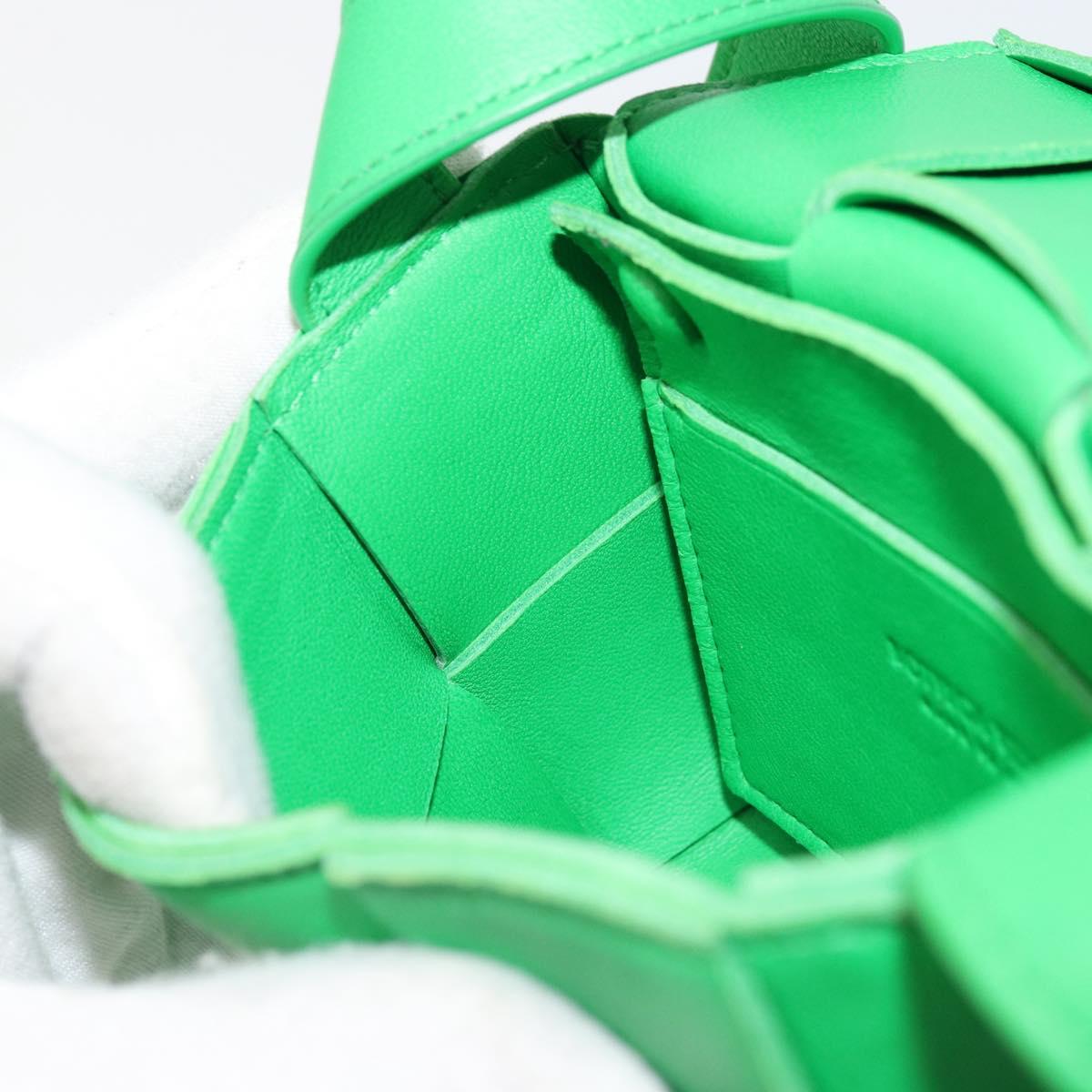 BOTTEGA VENETA MAXI INTRECCIATO Candy Cassette Bag Leather Green Auth YKZ1631A