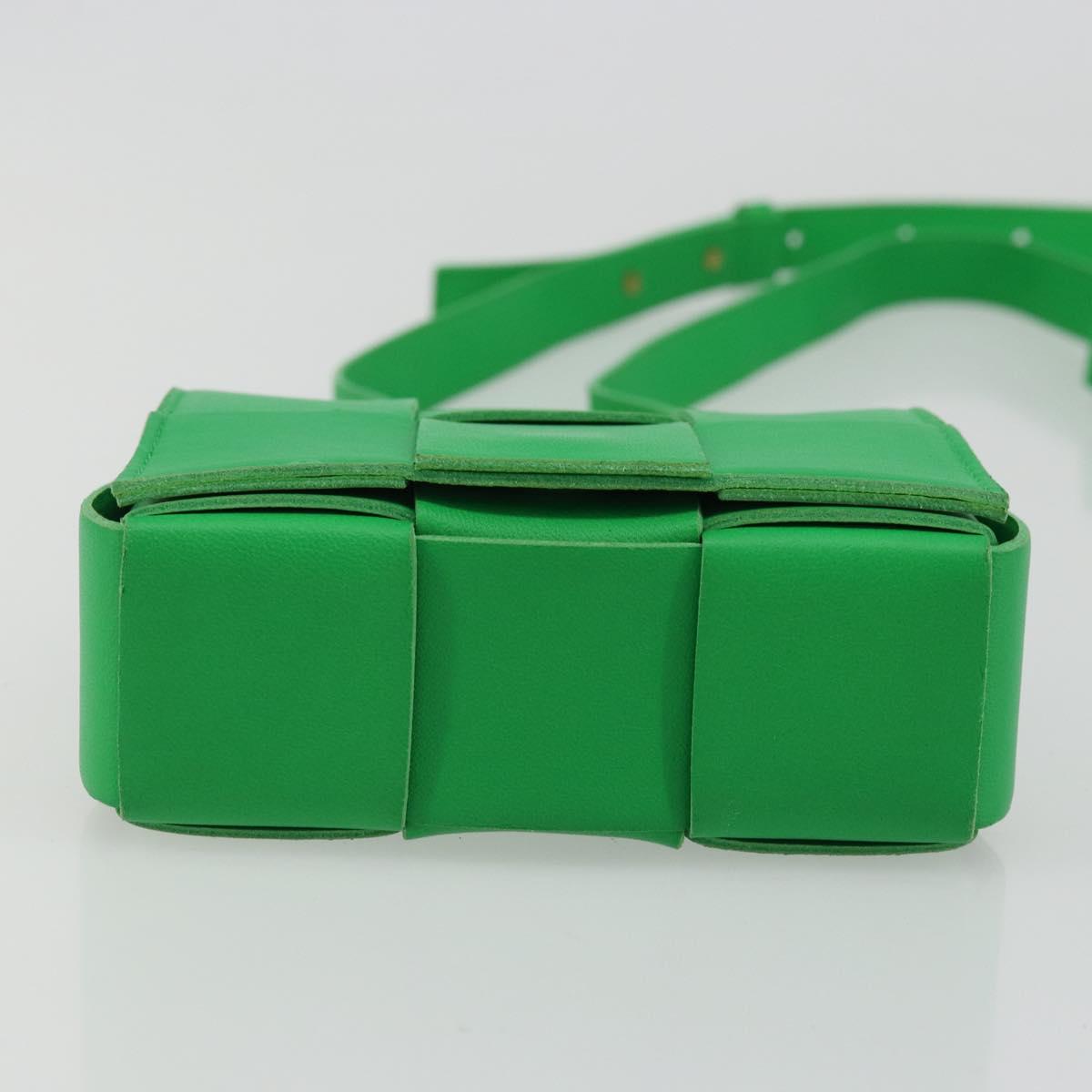 BOTTEGA VENETA MAXI INTRECCIATO Candy Cassette Bag Leather Green Auth YKZ1631A