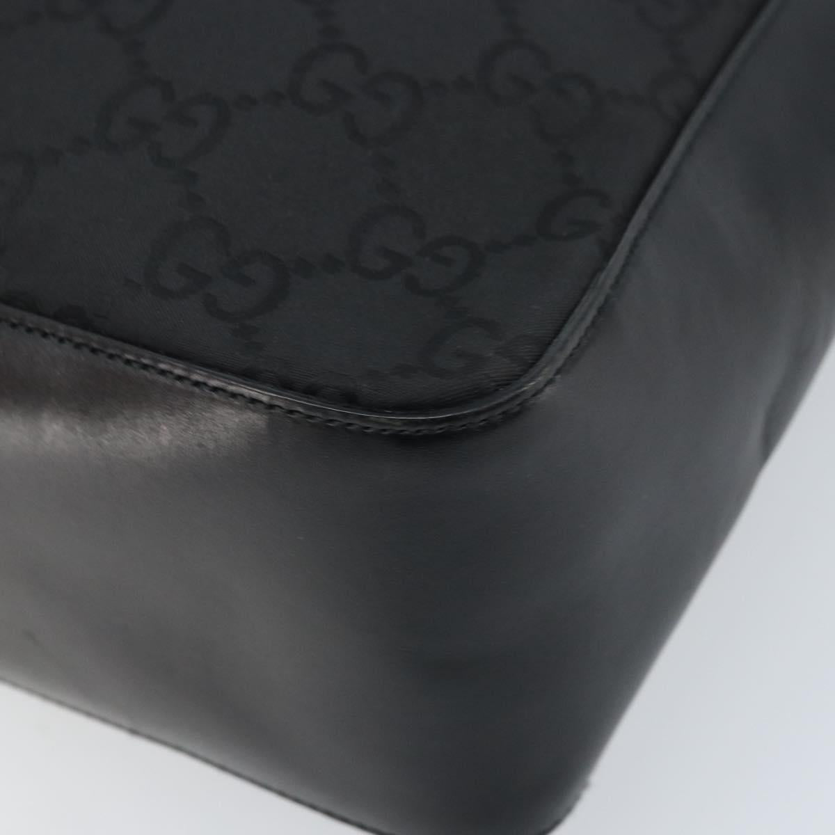 GUCCI GG Canvas Shoulder Bag Black Silver 001 3766 Auth YKZ177A